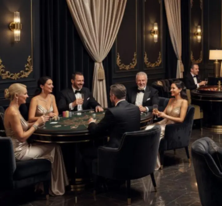 Luxus kaszinó lounge fekete-arany hangulattal Magyarországon